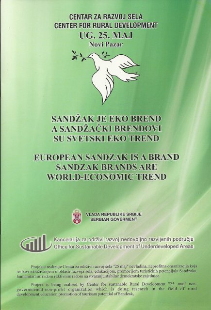 Projekat: Sandžak je eko brend, a Sandžački brendovi su svetski eko trend